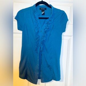 Women’s Blue Ruffle‎ Blouse, M
